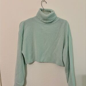 H&M Light Green Cowl Neck Sweater